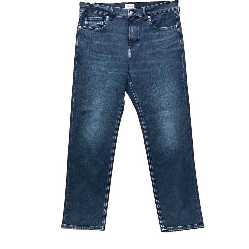 Everlane Mens Performance 5-Pocket Jeans Dark Indigo Blue 34x32 Organic Cotton